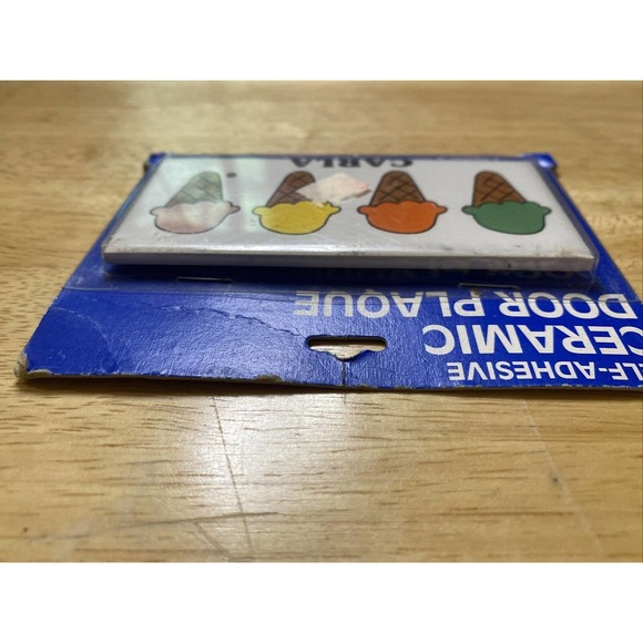 Vintage Retro Dead Stock CARLA With Ice Cream Cone Ceramic Name Wall Sign Plaque - Picture 8 of 12